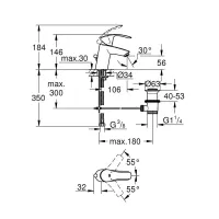 Grohe Eurosmart - Miscelatore monocomando S per lavabo, cromato 33265002