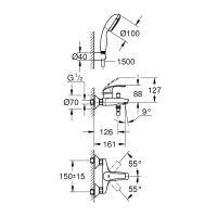 Eurosmart miscelatore monocomando per vasca-doccia 3330220A