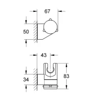 Grohe Relexa supporto a parete per manopola doccia finitura cromo 28623000