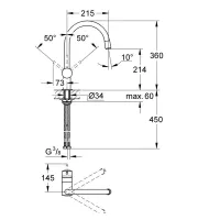 Grohe Minta miscelatore monocomando lavello con mosseur estraibile finitura cromo 32918000