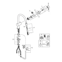 Grohe Minta miscelatore monocomando lavello con mosseur estraibile finitura cromo 32918000