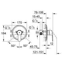 Grohe Eurostyle Cosmo miscelatore monocomando ad incasso per doccia - Parte Esterna (corpo incasso art. 33964000 acquistabile a parte) 33635002