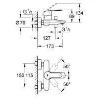 Eurostyle Cosmopolitan miscelatore monocomando per vasca-doccia 33591002