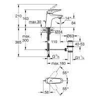 Grohe Eurostyle New miscelatore monocomando per lavabo leva chiusa, Taglia S, finitura cromo 23707003