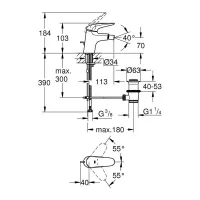 Grohe Eurostyle New Miscelatore monocomando per bidet, Taglia S, finitura cromo 23720003