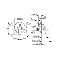 Grohe Eurostyle New Miscelatore monocomando per vasca-doccia finitura cromo 23730003