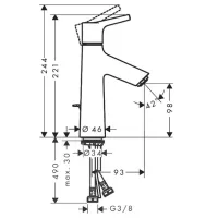 Talis S Miscelatore monocomando lavabo 100 CoolStart con piletta 72022000