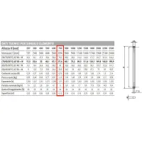 Ardesia radiatore tubolare 2 colonne h.750 - 10 elementi - colore bianco RAL9016 - completo di tappo cieco e riduzioni da 1/2" 3541700032070