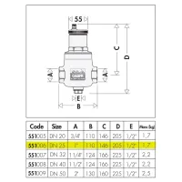 DISCAL, Disaeratore. Attacco G 1" (ISO 228-1) F 551006