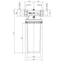 Contenitore per cartucce filtranti standard da 10". Attacco G 3/4" (ISO 228-1) F 537050