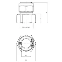 Raccordo femmina. Per tubi in rame ricotto, rame crudo, ottone, acciaio dolce e acciaio inox. Con doppio O-Ring. Attacco G 3/4" (ISO 228-1) F ingresso - ø 16 uscita 900516