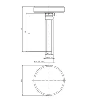 Termometro, attacco G 1/2" A (ISO 228-1) M attacco posteriore centrale, lunghezza pozzetto 100 mm (conforme alle norme INAIL), Scala termometro 0 - 120 °C 688010