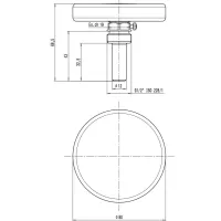 Termometro, attacco G 1/2" A (ISO 228-1) M attacco posteriore centrale, lunghezza pozzetto 45 mm (conforme alle norme INAIL), Scala termometro 0 - 120 °C 688000