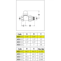 Detentore. Attacchi dritti. Per tubo in ferro. Misura 3/8" 432302