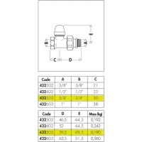 Detentore. Attacchi dritti. Per tubo in ferro. Misura 3/4" 432503