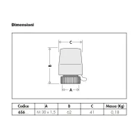 Caleffi 6561 comando elettrotermico 230 V (AC) a 4 fili con microinterruttore ausiliario. Normalmente chiuso 656112