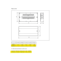 Cassetta di ispezione in plastica. Per collettori serie 349, 350, 592 e 354. Modello con pareti laterali stese da formare. Profondità: 90 mm. Altezza: 500 mm 360050