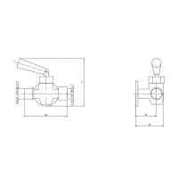 Rubinetto manometro-campione INAIL (Ex ISPESL). Attacco G 3/8" (ISO 228-1) F ingresso - G 3/8" A (ISO 228-1) M uscita 690300