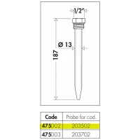 Pozzetto per sonda. Per comandi serie 203. 475002