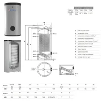 Bollitore verticale BOLLY 1 ST WB da 400 litri con 1 scambiatore fisso per produzione A.C.S. 3105162321104