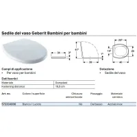 Geberit Bambini, sedile del vaso per bambini, colore bianco finitura lucido, per vaso sospeso (art. 201700000) 573334000