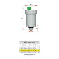 2050 - Valvola automatica sfogo aria diritta - Misura 1/2" 2050 12