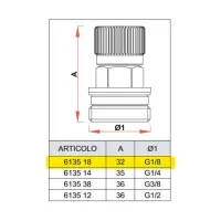 6135 - Valvola sfogo aria manuale - Misura 1/8" 6135 18