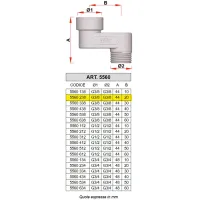 5560 - Raccordo eccentrico, attacchi femmina-maschio - Misura 3/8" x 3/8" - Interasse 2 cm 5560 238