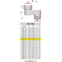 5560 - Raccordo eccentrico, attacchi femmina-maschio - Misura 1/2" x 1/2" - Interasse 1 cm 5560 112