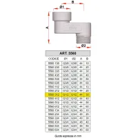 5560 - Raccordo eccentrico, attacchi femmina-maschio - Misura 1/2" x 1/2" - Interasse 3 cm 5560 312