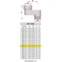 5560 - Raccordo eccentrico, attacchi femmina-maschio - Misura 1/2" x 1/2" - Interasse 5 cm 5560 512