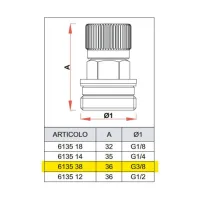 6135 - Valvola sfogo aria manuale - Misura 3/8" 6135 38