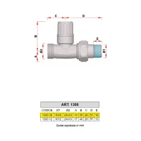 1300 - Detentore diritto, attacco tubo rame - Misura 3/8" 1300 38