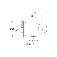 Grohe Movario raccordo erogatore con supporto per manopola doccia finitura cromo 28406000