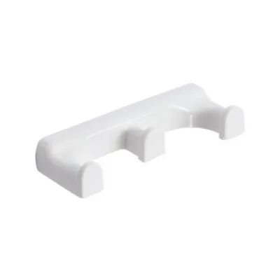 Appendiabito triplo serie Linea, dim. 20 x 3 x 7 cm bianco 110288002