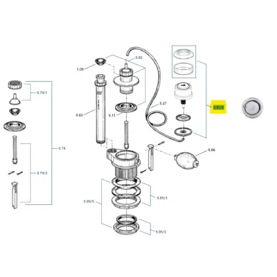 Comando Pneumatico Unibox senza foro 5.91/S