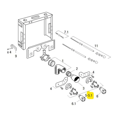 Raccordo in ottone completo di guarnizione e viti 1/2" F x 1/2" M VS0825022