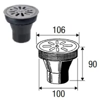 Tappo ø100 mm completo di griglia inox filo pavimento VS0700081