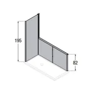 Pareti pannelli a muro per angolo Revolution 170 x 70 neri REVAB17070-H