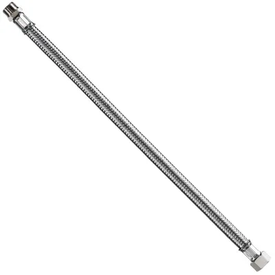 Attacco flessibile DN10 treccia acciaio inox AISI 304, maschio/femmina - Misura 1/2" x 1/2" L.150 cm 0093MF44150