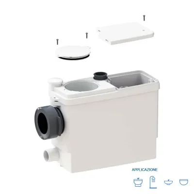 SFA SANIPACK PRO UP trituratore adattabile può essere collegato ad un wc, un lavabo, un bidet e una doccia SKUP