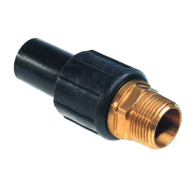 3626 Giunto di transizione ottone ø75x2.1/2"M PE filettato maschio PE100/SDR 11 - S5 Gas - PN 16 20°C 3626075008001