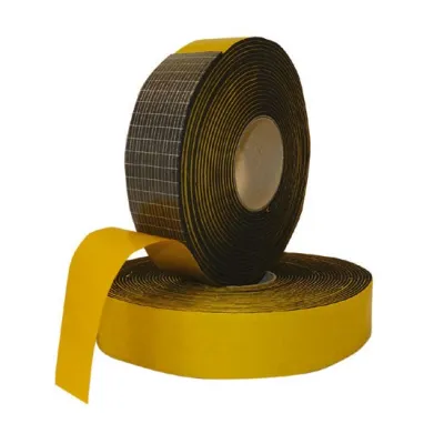 Nastro adesivo retinato in elastomero (gomma) anticondensa colore nero H 50mm Sp. 3mm - Conf. rotolo da 10 mt 035031000