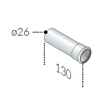 Prolunga L. 130 mm in ottone cromato ø26 -100.1304