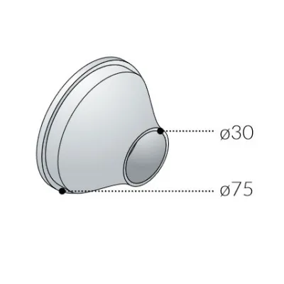Rosone per sifone - esterno ø75 bombato ottone - interno ø30 -115.3245