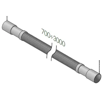 Smart - Tubo PP estensibile per lavatrice con morsetti in gomma, estensibile 700 ÷ 3000 mm -485.3096