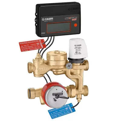 PLURIMOD EASY, modulo idraulico con valvola di zona a due vie per impianti di riscaldamento e condizionamento. Attacco G 1" A (ISO 228-1) M - Con comando serie 6562 - 230 V (AC) - delta p 3 m c.a. - volum. a turbina - Utilizzo 700205, 700205 003, 700205 