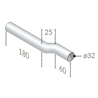 Tubo eccentrico in ottone cromato ø32 x 300 mm --92.3005