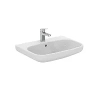 Ideal Standard I.LIFE A lavabo sospeso o da appoggio L.65 cm, monoforo, con troppopieno, colore bianco finitura lucido T451001