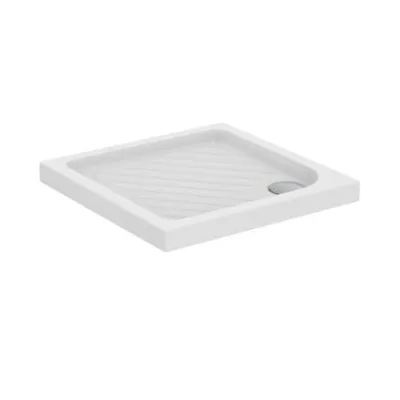 Ideal Standard Eurovit piatto doccia bianco 75x75x7 cm. Piatto doccia in ceramica serie Eurovit con righe diagonali e foro per piletta da 90 . T468601